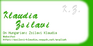 klaudia zsilavi business card